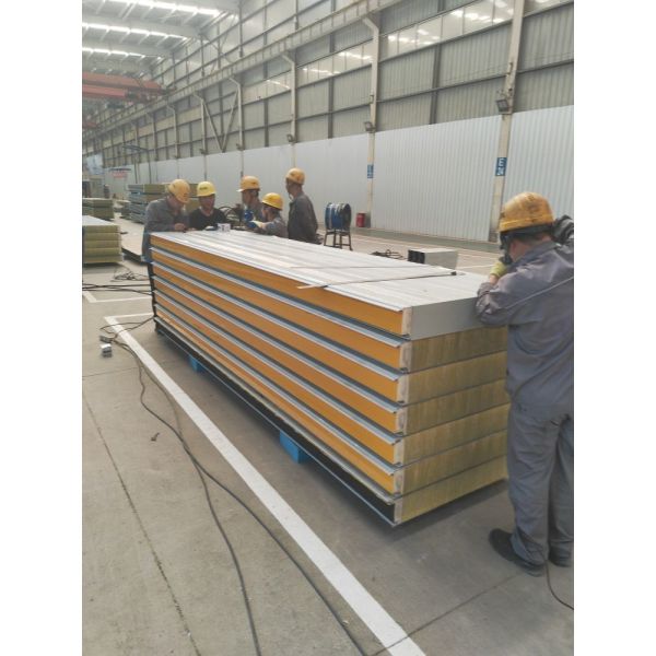 Soundproof Acoustic Sandwich Panel Rockwool Glass Wool Sound Absorbing Thickness 80mm
