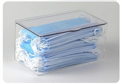 21.5cm PMMA Household Storage Bins Extra Large Plastic Storage Containers With Lids For Face Masks