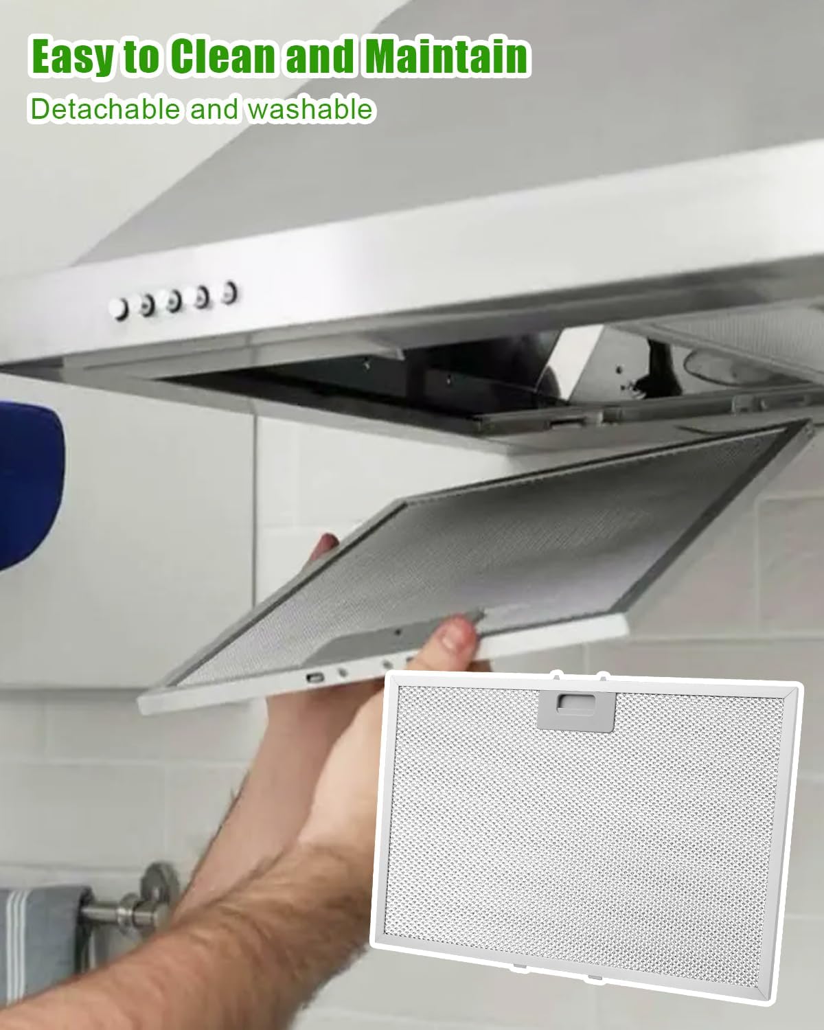 Dishwasher-Safe 5 Layer Mesh Aluminum Range Hood Filter with High-Efficiency Grease Filtration