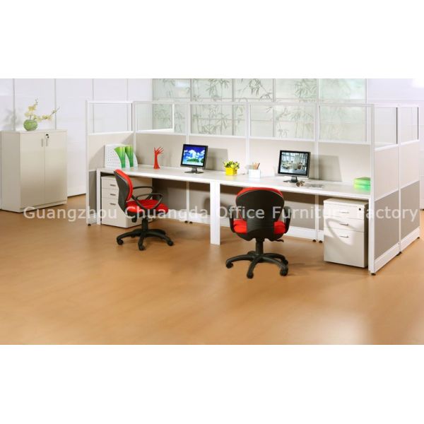 White Board&Aluminum frame Office Furniture Workstations CD-T3-8842 with 4 moving cabinets