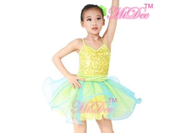 lyrical ballet dance costumes Sequin Tops Two Colors Layered Tulle Skirt
