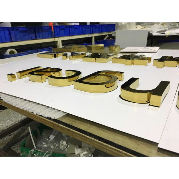 Large 3D Flat Cut Decorative Metal Letters 620*620*90mm