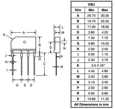 GBJ1508 Rectifier Diode Single - Phase Glass Passivated Bridge Rectifier