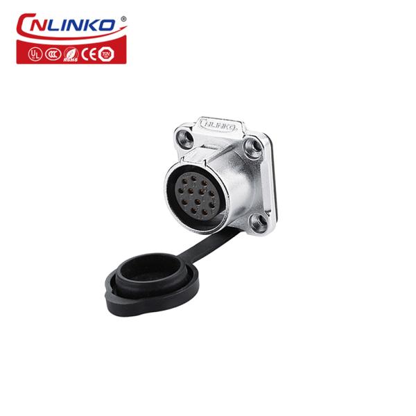 CNLINKO M20 IP68 Waterproof 12 Pin Connector Welding Cable 12 Volt Panel Mount Female Connector