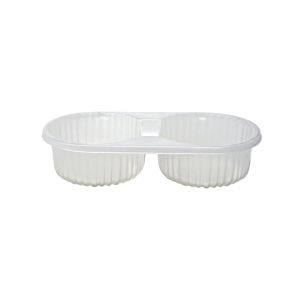 Factory customized 2 cavity round high transparency PP vacuum formed tray for cookies and mooncakes