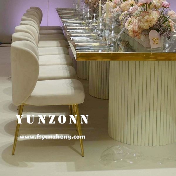 White Velvet Lounge Chair with Stainless Steel Leg for Hotels Weddings and Restaurants