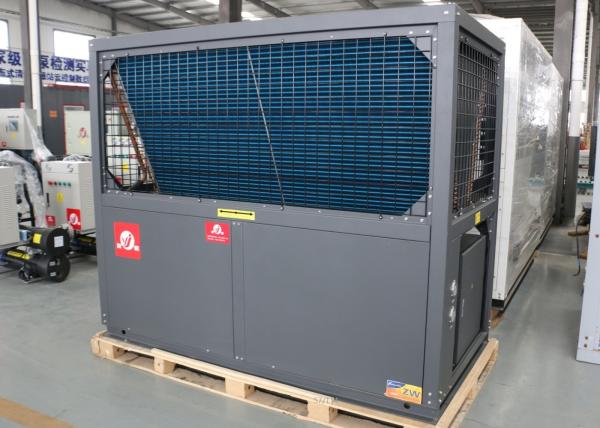 Compact Industrial Air Source Heat Pump Large Scale Flat Fins for Hotel Factories
