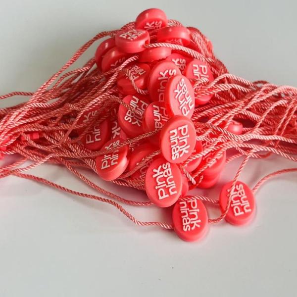 OEM Bulk Quantities Plastic Fastener Hang Tags With Snap Lock Pins And Security Loops