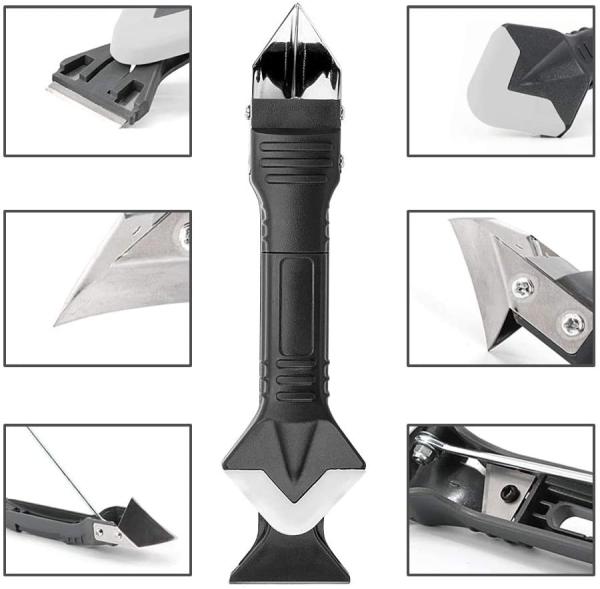 Stainless Steel Head Silicone Sealant Tool 3 In 1 Sealant Scraper Multifunction
