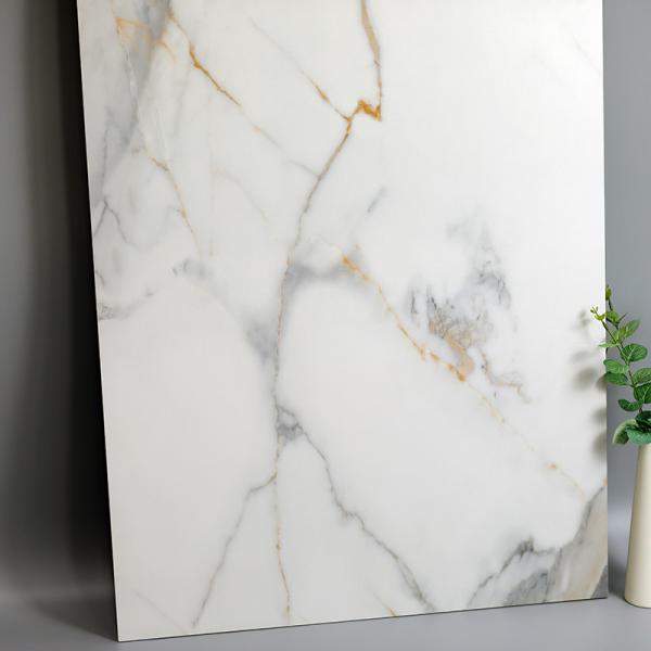 o mármore do ouro branco de 600x1200mm Calacatta telha telhas de revestimento da sala de visitas
