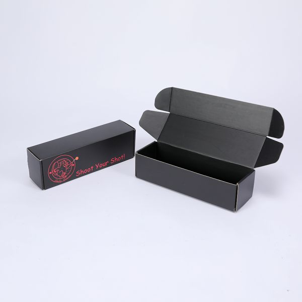 Corrugated Board Matte Black Shipping Boxes for Underwear Shoes Gift Folding Mailer Box