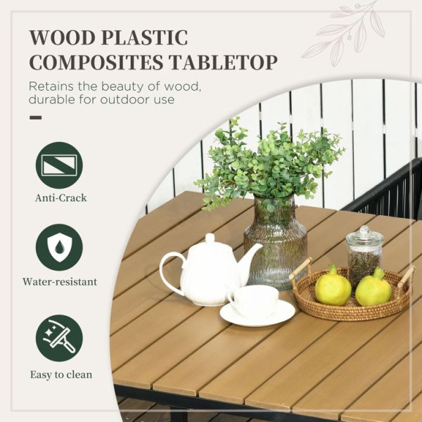 Modern Design Style Folded Dining Table and PE Rattan Armchair Patio Furniture Dining Set