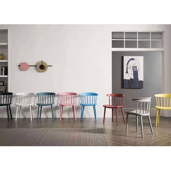 Polypropylene Coloured Plastic Dining Chairs 50cm 46cm Black White