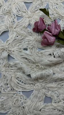 Tissu en dentelle de paillettes métalliques Durable et élégant Tissu de broderie de luxe Mariage anniversaire Occasions Tissu en dentelle de paillettes métalliques de haute qualité