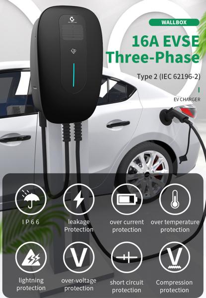 IP66 3 Phase AC 22kw Type 2 EV Charger Electric Car Charger Wallbox