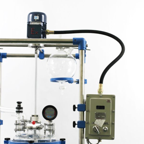 Borosilicate Glass Chemical Reactor with 304 Stainless Steel Pipes and Spray Heating Device for 220V 60Hz 1 Phase Lab Experiments