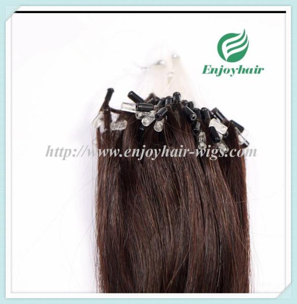 Micro ring loop hair extensions 16-26L brazilian remy hair T2/8# color hair