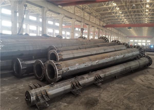 High Voltage 110kv 45FT Steel Electric Pole Anti Corrosion
