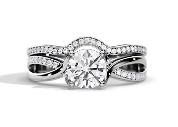 1.25ct Rose Gold Moissanite Engagement Rings VS1 SI1 SI2 Average Color