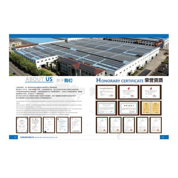 12m Gr65 Octagonal Electrical Steel Utility Poles with Hot Dip Galvanized Coating for Electrical Power Transmission