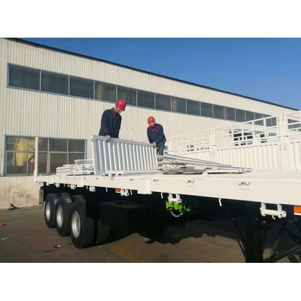 Q345b emito el tipo de soldadura suspensión mecánica del aire del remolque de Side Wall Semi de la cerca