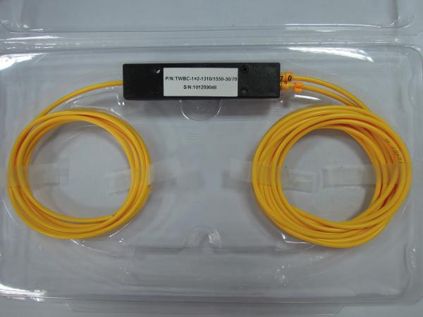 divisor sem conectores, pacote da fibra óptica 1x2 do ABS, cabo de 3.0mm