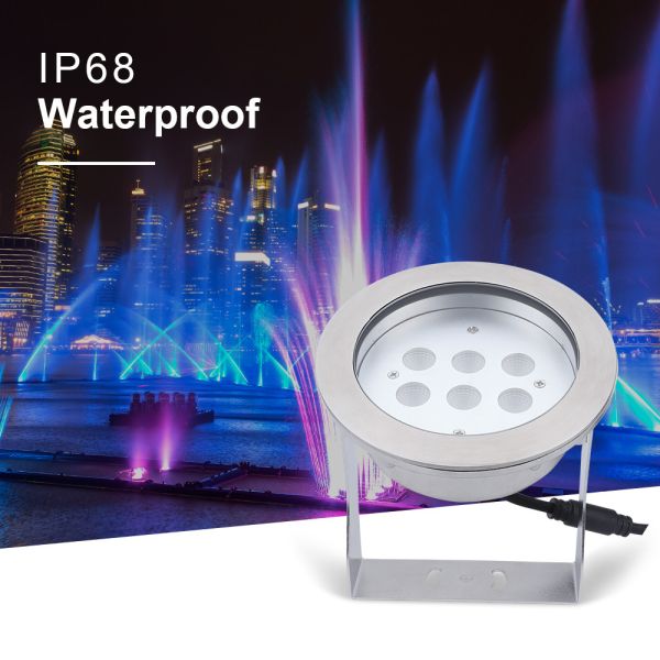 Under Water Pond Light 6W 12W 316L Stainless Steel IP68 DIA140MM For Salty Water