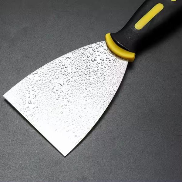 Mirror surface polished 420 stainless steel flexible blade non-slip handle putty knife with screwdriver end