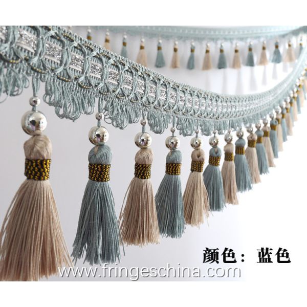 Handmade fashionable chain beads lace tassels fringes for curtain/sofa/pillow/stage decoration