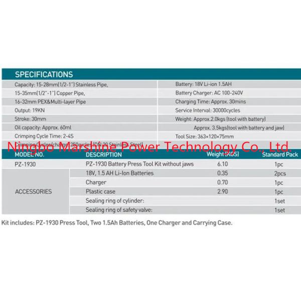 Tubos Elétricos, Telas de Crimping Hidráulico, Com 19kn de Potência e Construção Durável