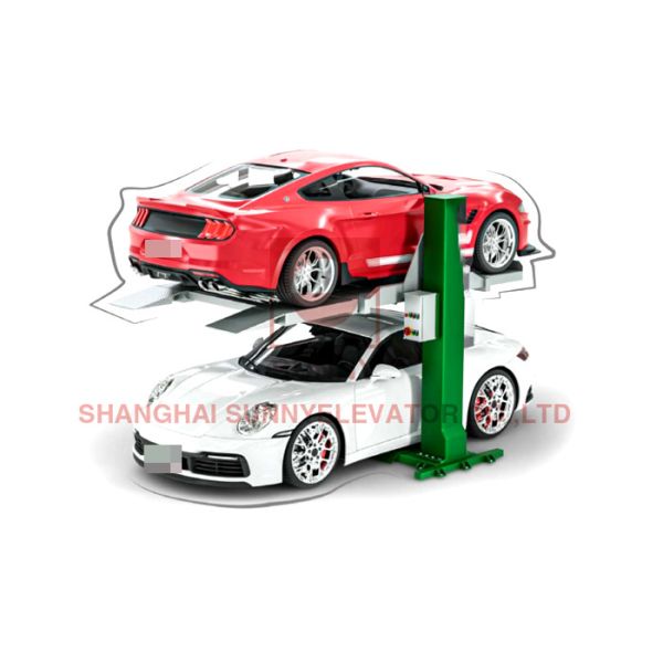 High Speed Compact Single Post Car Parking Lift AC Drive Type