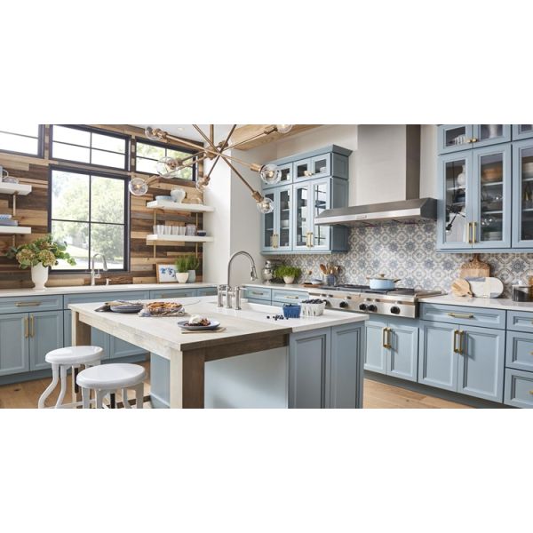 Custom Lacquer Surface Treatment Shaker Style Wood Kitchen Cabinet for Apartment