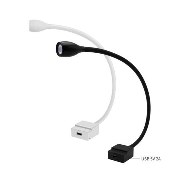 Aluminum IRON Wall Mounted Reading Light with USB 2A Charger and Longer Lifespan