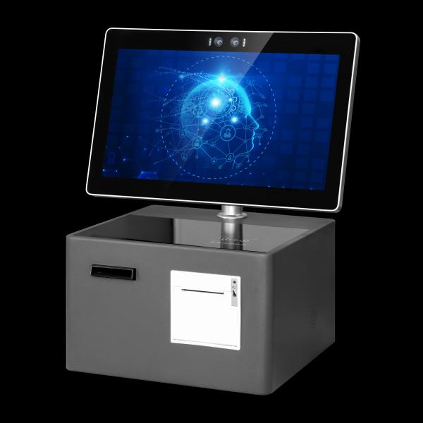 Hot Sales 15.6 Inch Self-Check-In Kiosk Small Hotels Passport Scanner Card Dispenser HD Camera Capacitive Touchscreen Payment