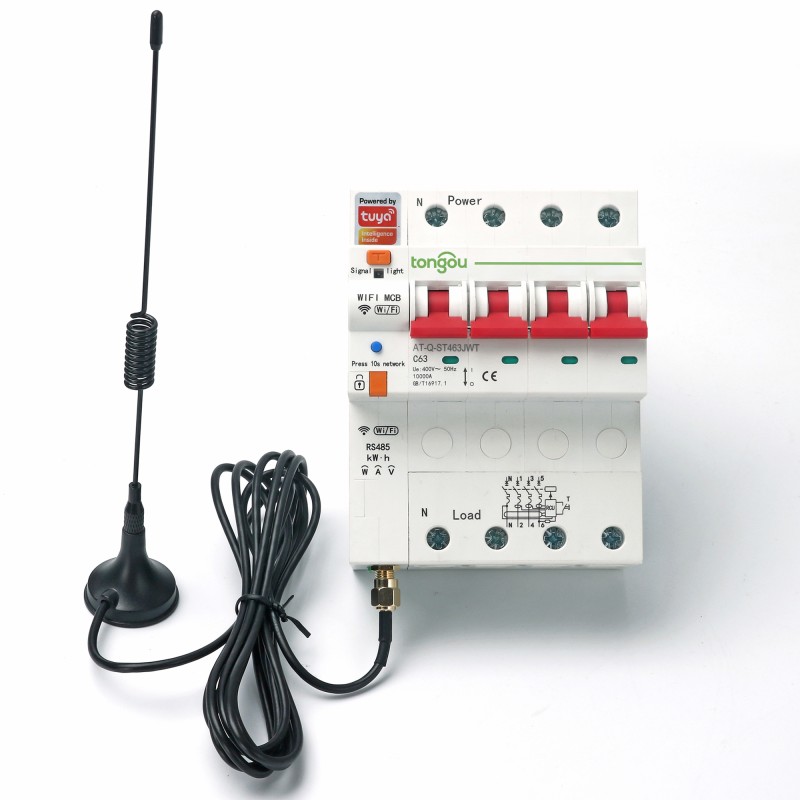 Tuya WiFi Circuit Breaker 80A 2 Poles MCB Smart Remote Control Copper 6KA Industrial & Household Use