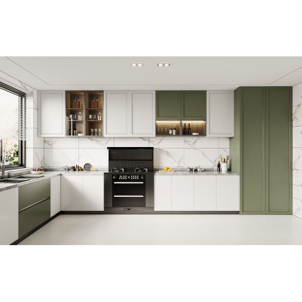 Melamine PVC Kitchen Cabinets Modern Small Space Solutions With Handles