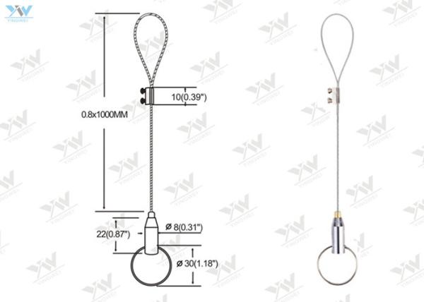 Self Locking Adjustable Cable Hangers / Wire Hanging Display Systems Custom Length