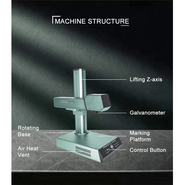 Настольная машина для маркировки и гравировки волоконного лазера 20 Вт портативный лазерный маркер для именной таблички