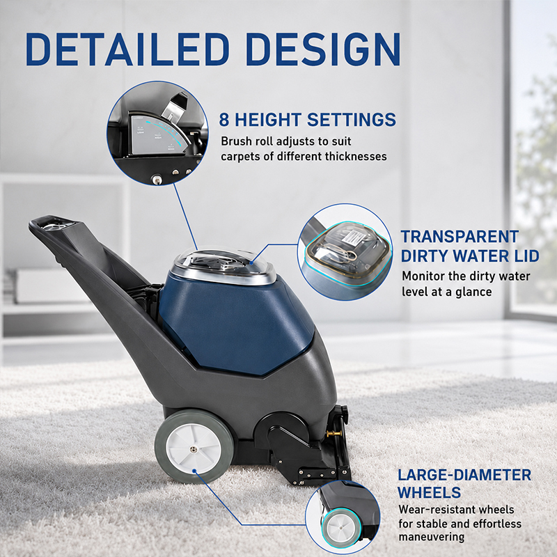 New Style 3 in 1 Dual Motor Carpet Cleaning Machine Suitable for Meeting Rooms Restaurants Large Area Cleaning