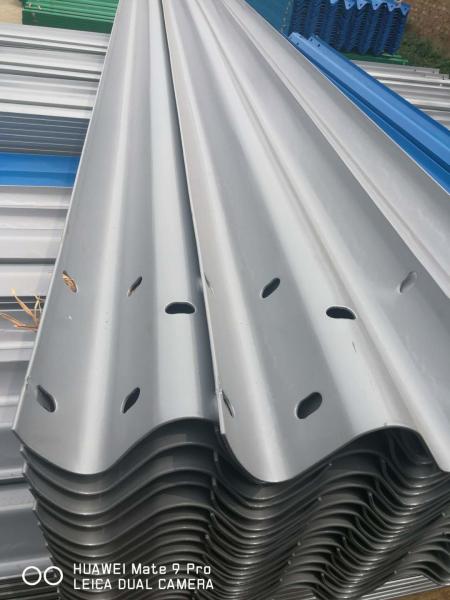 Thrie Beam Roadside Guardrail , Galvanized Guard Rail For Traffic Road Safety Use