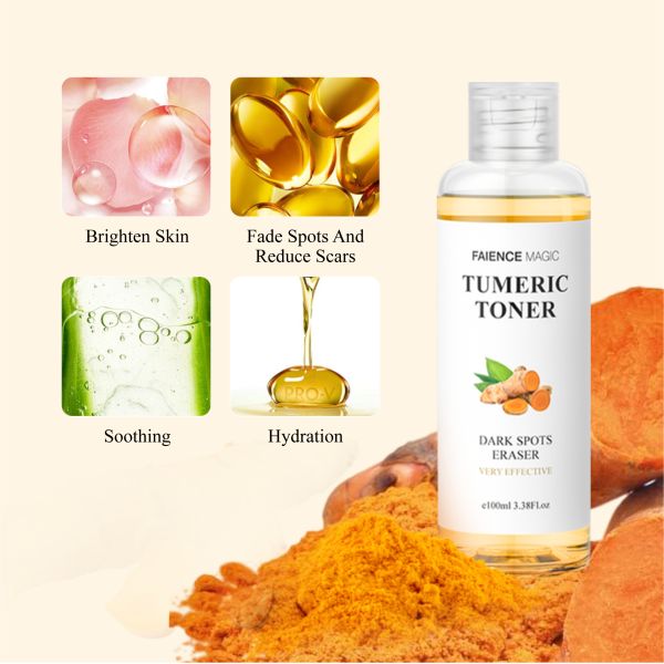 China Top OEM ODM Factory Organic Hyaluronic Acid Whitening Moisturize Lighten Spots and Firming Skin Turmeric Toner
