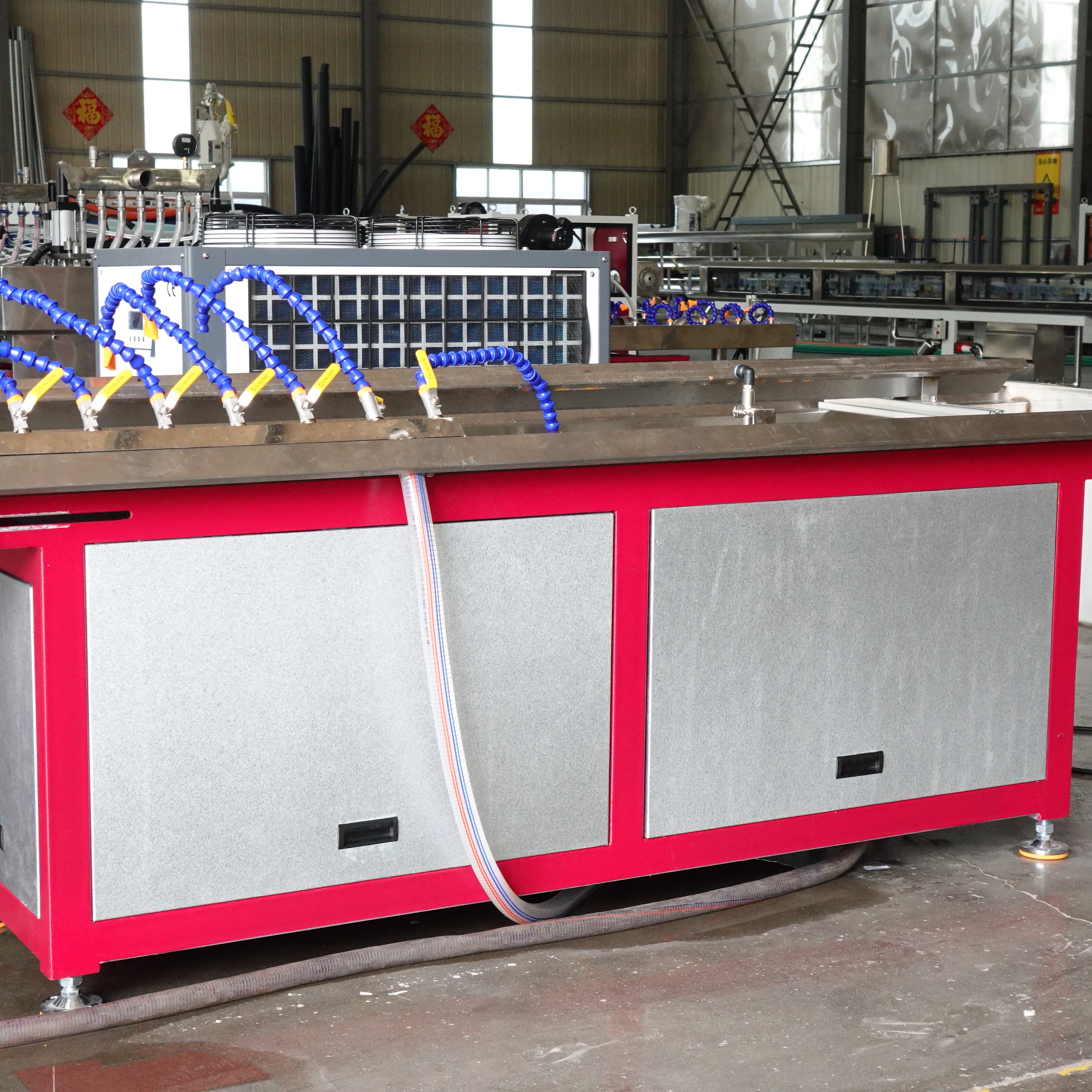 High Speed Plastic PE PP Diamond Mesh Net Pipe Extrusion Line Protective Mesh Sleeve Tube Making Machine
