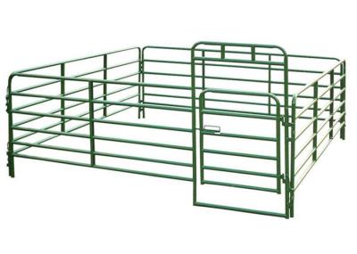 Pipe Railing Cattle Corral Panels , Portable Corral Panels With Black Green Painted