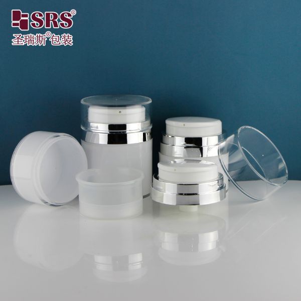 30ml 50ml Empty Acrylic Round Facial Cream Lotion Serum Elegant Cosmetic Airless Bottle
