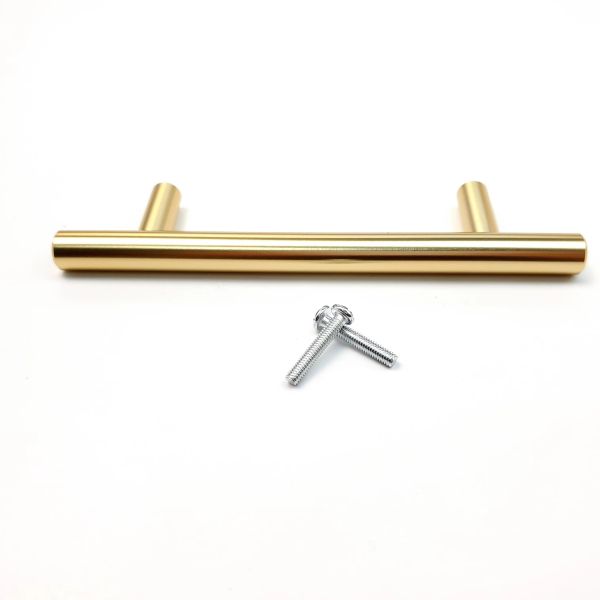 OEM 96mm Stainless Steel Gold Kitchen Cabinet Handles With Screws