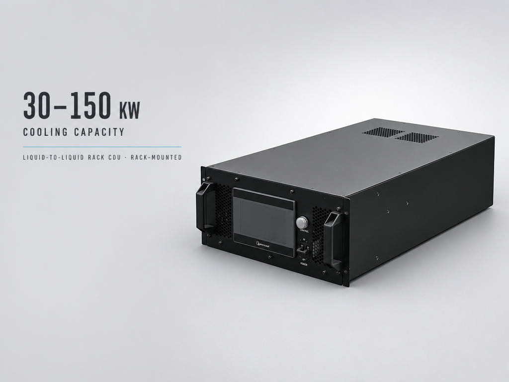 30–150kW Liquid-to-Liquid Rack Mount CDU, Modular Coolant Distribution Unit for Data Center Cold Plate Liquid Cooling