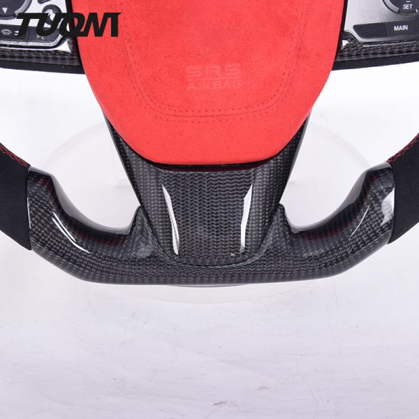 LED Smart Black Alcantara Carbon Fiber Steering Wheel For Honda Civic