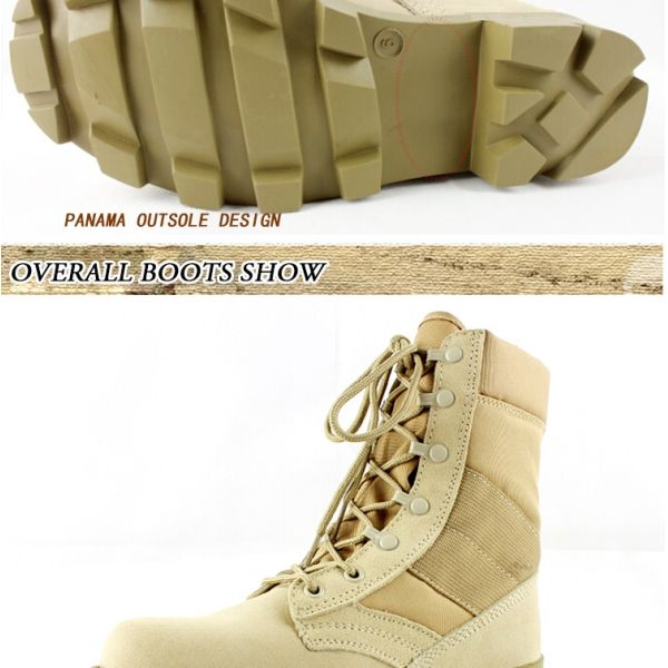 6 Inch Waterproof Tactical Boots For Running , Camo Tactical Safety Boots Strong Shoelace