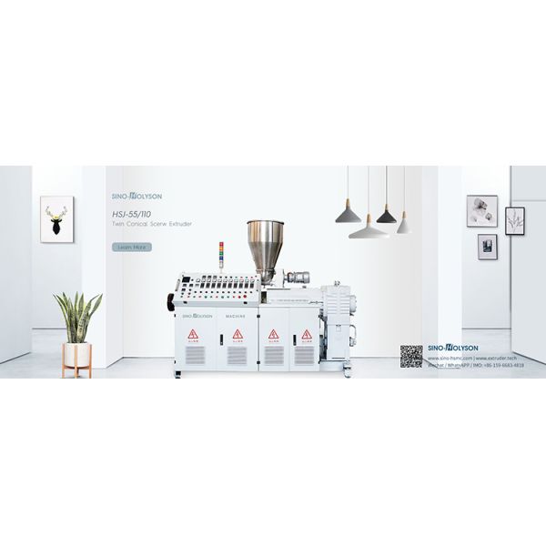 37kw WPC PVC Conical Twin Screw Extruder / PVC Extruder