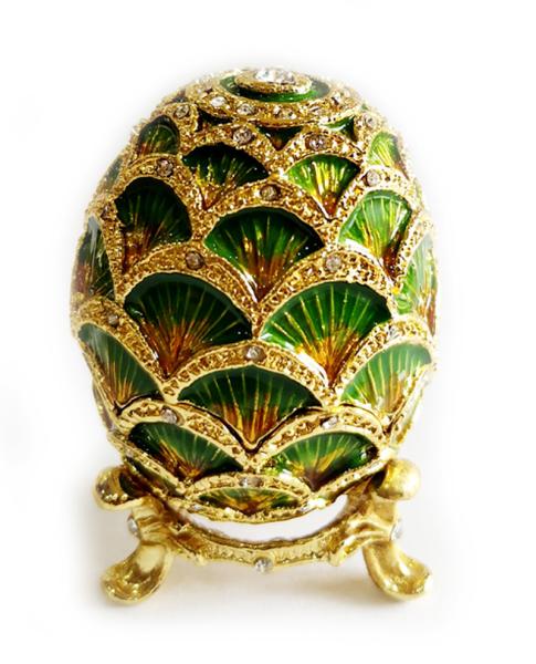Vintage Trinket Box Faberge Egg Jewelry Box Antique Engraved Easter Egg Jewerly Box Trinket Box Hinged Ring Holder